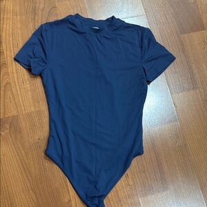 Navy Blue Short Sleeve Bodysuit